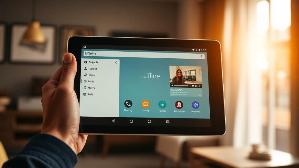 Person reviewing tablet application information